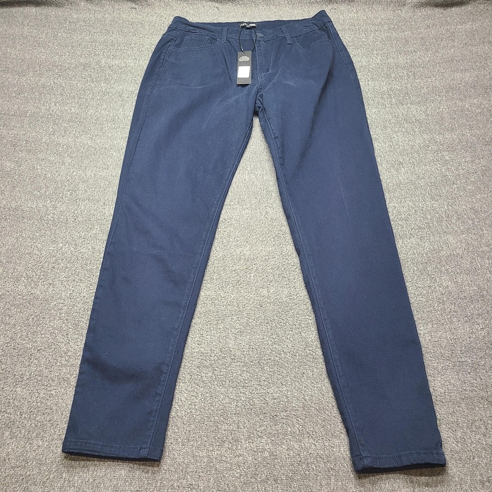 Fashion Nova Skinny Uniform Pants Womens Size 13 Navy Blue Stretch Cotton Blend
